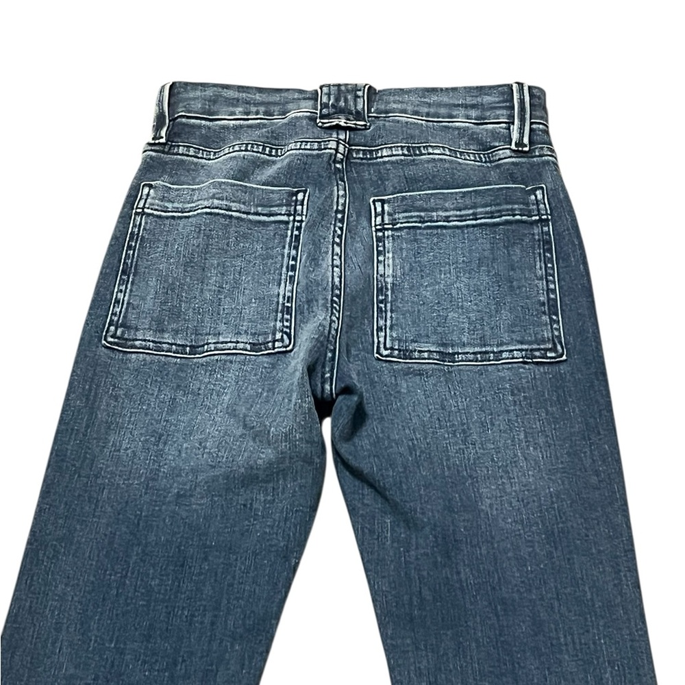Frame le high flare high rise medium wash raw hem flare jeans - Picture 7 of 14